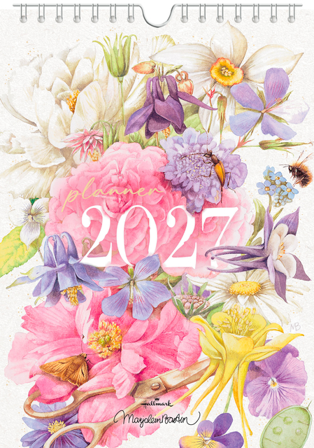 planner, 2027, 2017, calendar, flowers