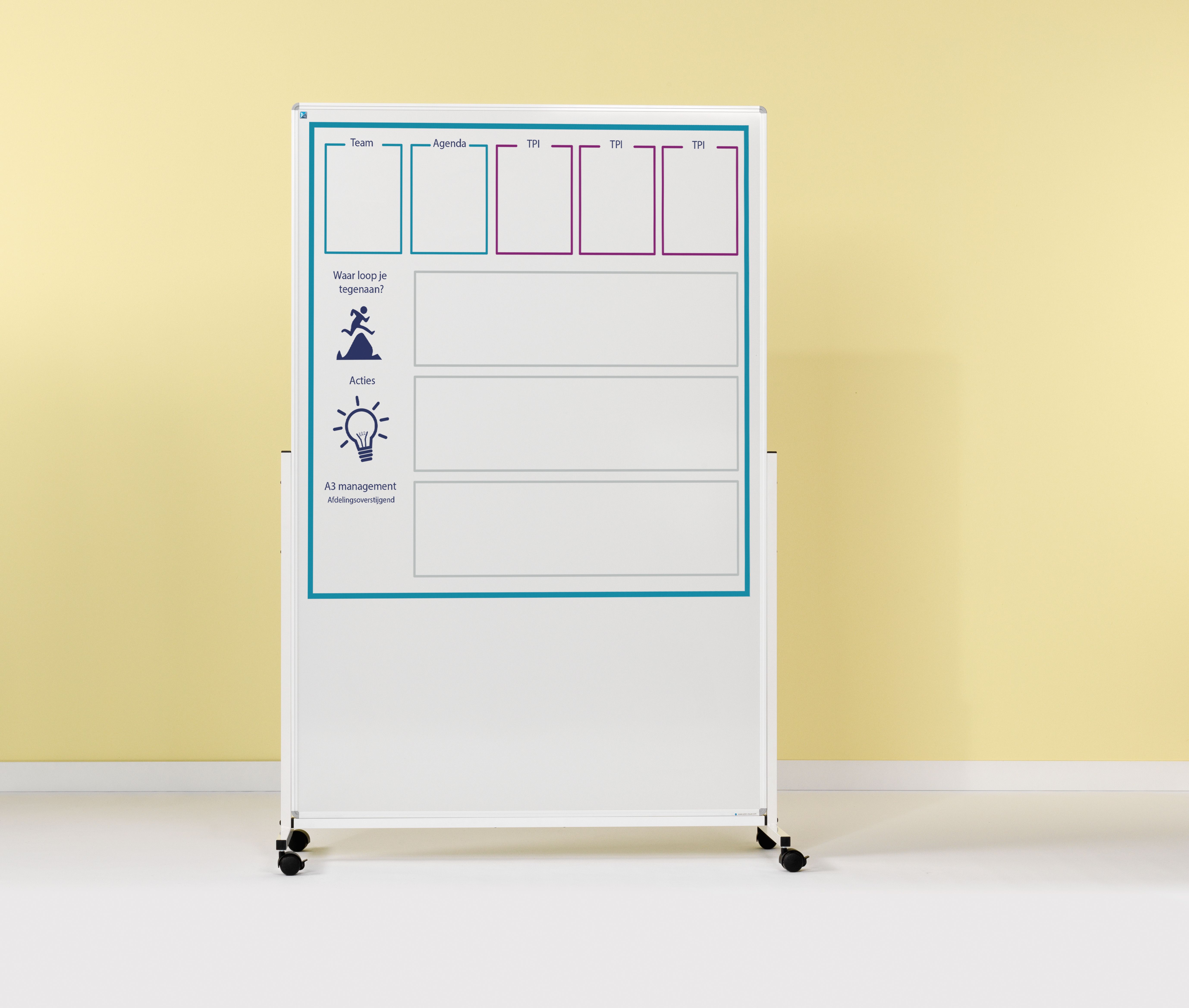 Smit Visual mobiel whiteboard, bedrukt - 180x120 cm