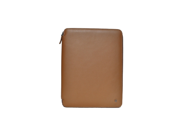 portemonnee, bruin, leren, zip, organizer