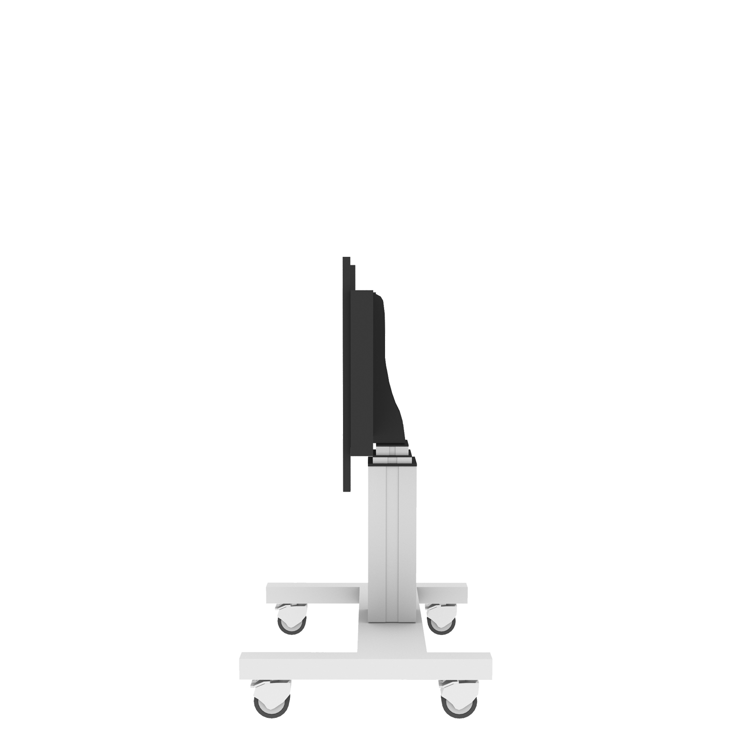 Elektrisch in hoogte verstelbaar XL TV rolstatief, verrijdbaar monitorstatief, 70 cm slag