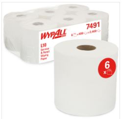 Kimberly Clark Wypall L10 papieren poetsdoeken doos 6x400