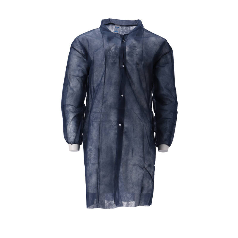 CMT PP Non woven Jas Blauw Maat XXL Drukknopen doos 100st