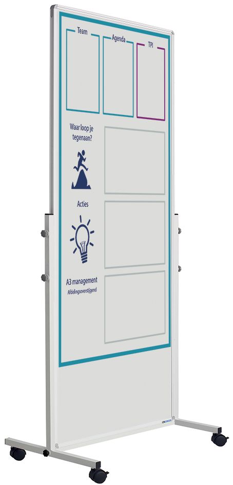 Smit Visual mobiel whiteboard, bedrukt - 180x75 cm