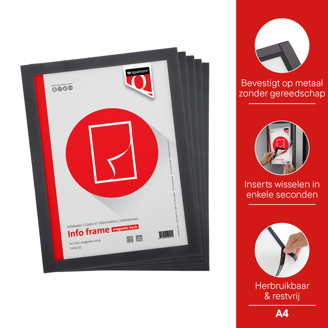 info frame, magnetic back, A4, mapgevouwen, plastic sleeve