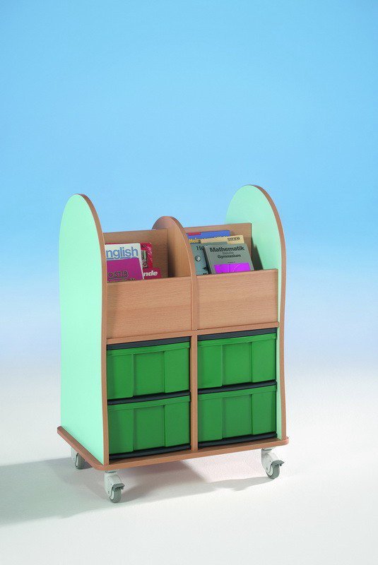 Boekenwagen Maxi met 4 InBox-kratten
