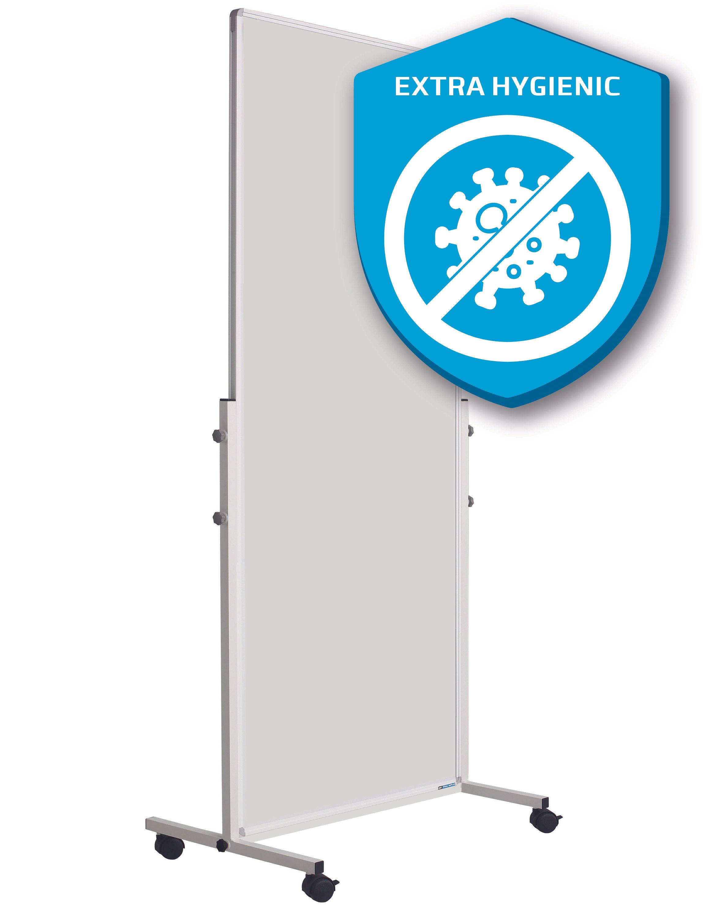 Smit Visual mobiel whiteboard, gelakt staal wit - 180x75 cm