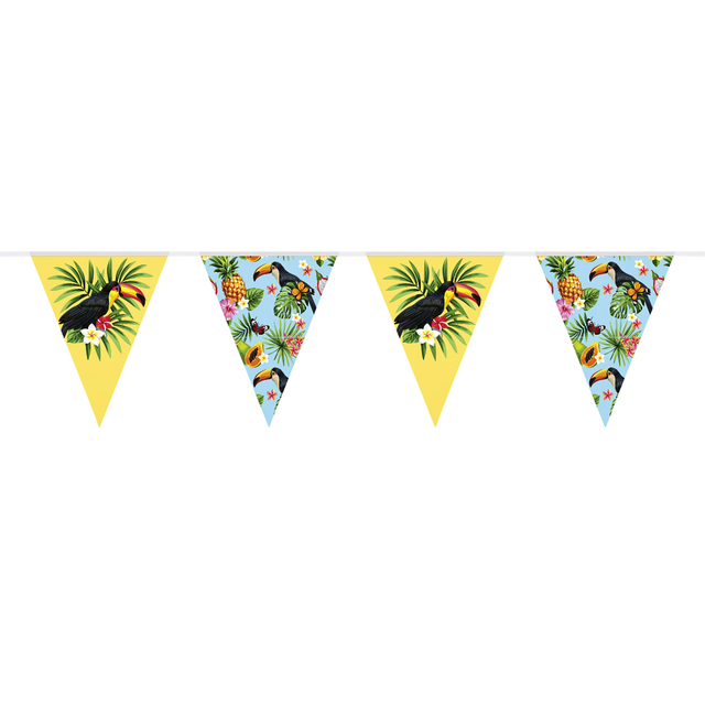 vlaggenlijn, banier, decoratie, tropisch, flamingo