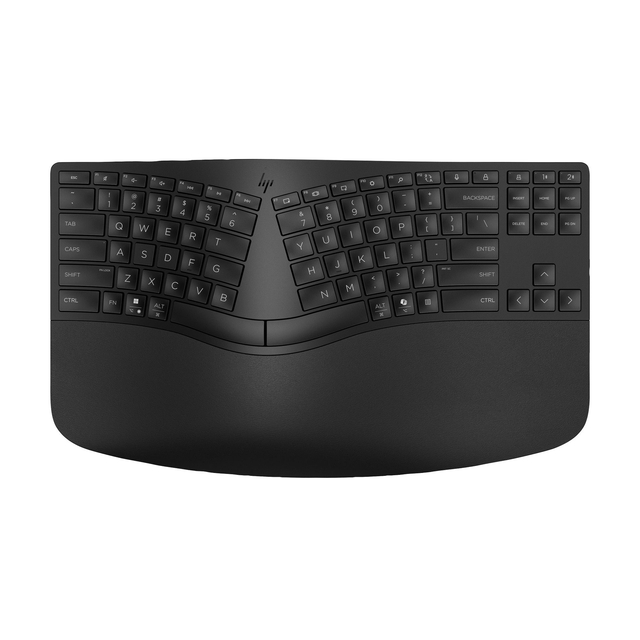 keyboard, ergonomic, wireless, two-tone, LED-free