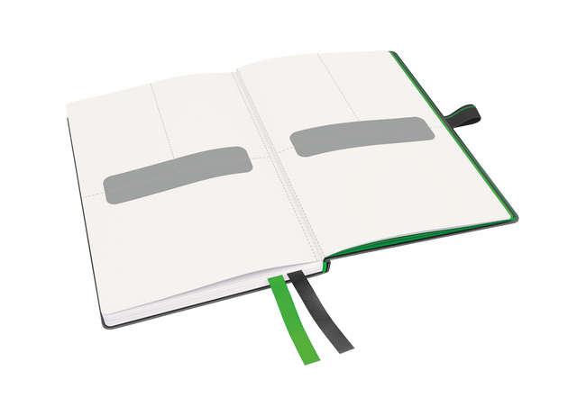 notitieboek, open boek, kaartenhouder, planner, bandjes