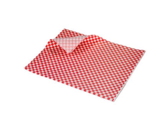 Vetvrij papier Rood-Wit geblokt 25x20cm doos 500st
