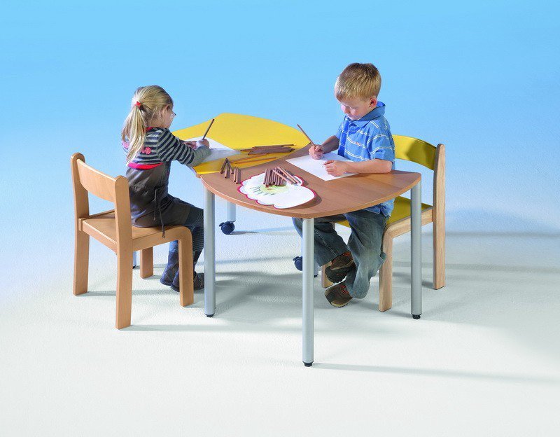 Vierkante golfvormige tafel Swing-it Steely vaste hoogte