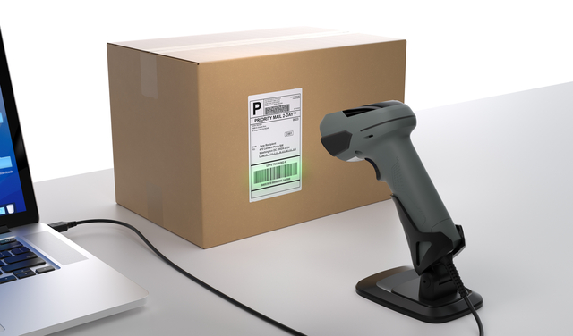 barcode, doos, scanner, label, usb-aansluiting