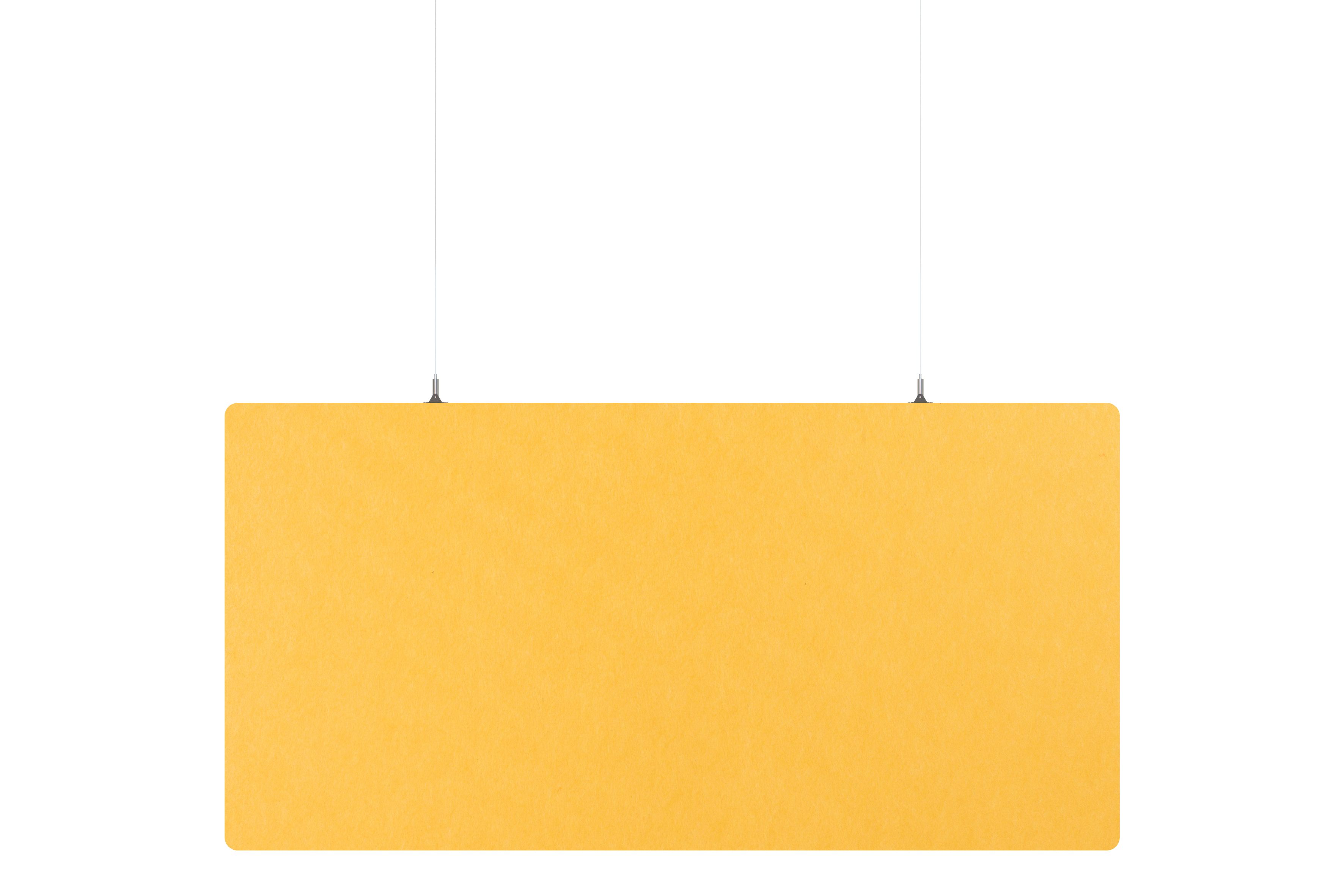 Akoestisch PET-vilt rechthoekig plafondpaneel, geel - 60x120 cm