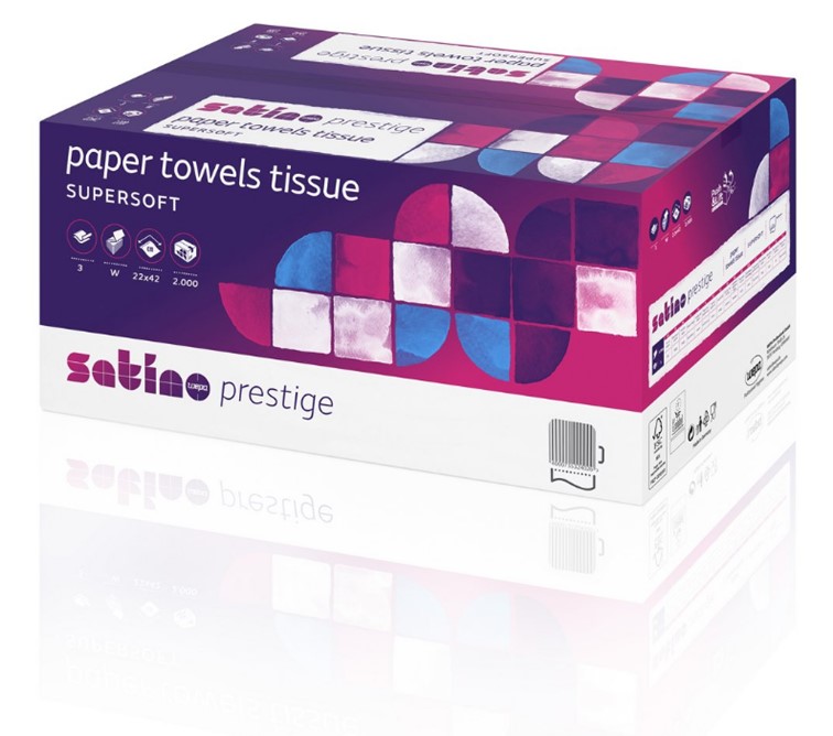 Satino Prestige handdoekjes 22x42 3-lgs doos 2000 stuks