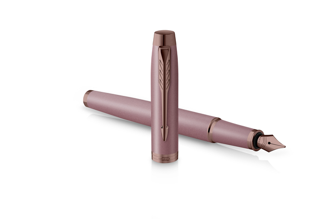 fountain pen, rose gold, metal, nib, capsule-style