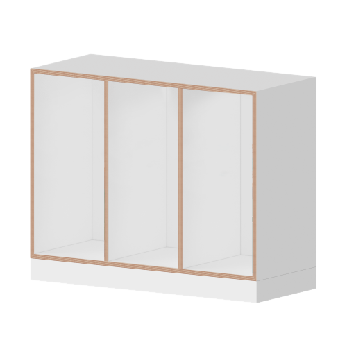 qickly® drievoudige legbordkast 3x2 - B/H/D: 104,2x74,3x42,6 cm, 2 ordnerhoogtes