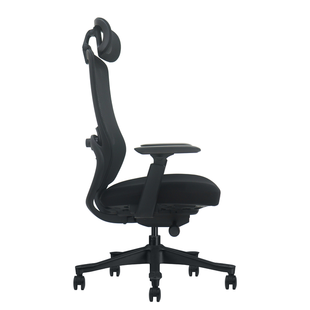 ergonomische stoel, kantoorstoel, metalen rug, verstelbaar, wielenkop onderstel