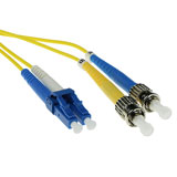 ACT 1 meter LSZH Singlemode 9/125 OS2  glasvezel patchkabel duplex met LC en ST connectoren