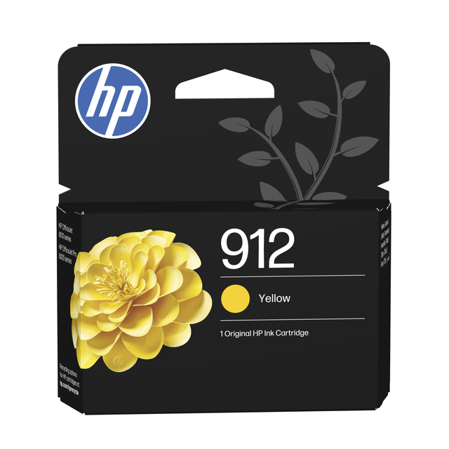 printerinkt, geel, HP, inktcartridge, 912