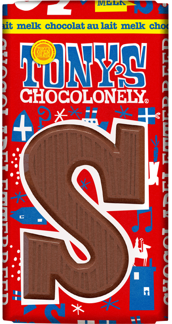 chocoladereep, tuin, stuk chocolade, lettervorm, melkchocolade