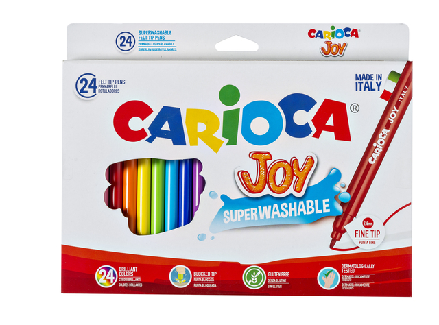 Viltstift Carioca Joy assorti set à 24 stuks