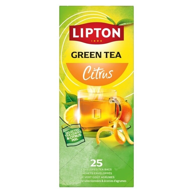 thee, groene the, lipton, citroensmaak, theezakjes