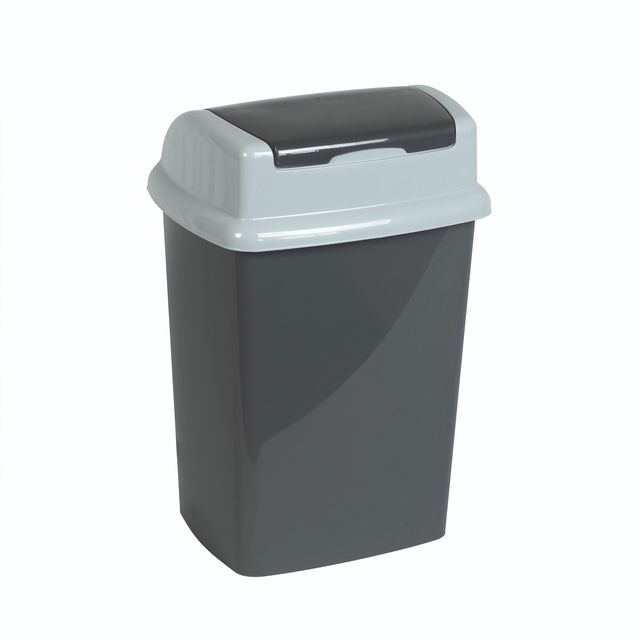 prullenbak, afvalbak, bakje, grijze kleur, klepdeksel