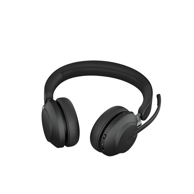 koptelefoon, over-ear, draadloos, microfoon, neutraal zwart