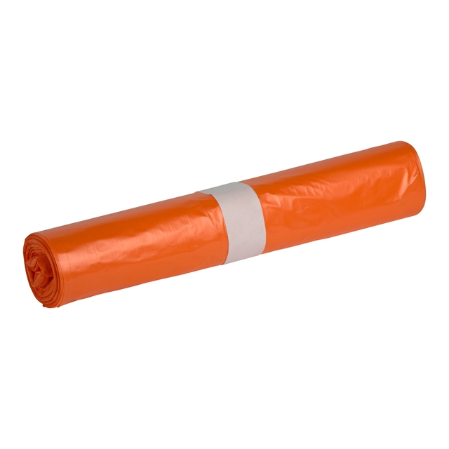 plastic bag, orange bag, roll, garbage bag, industrial bag