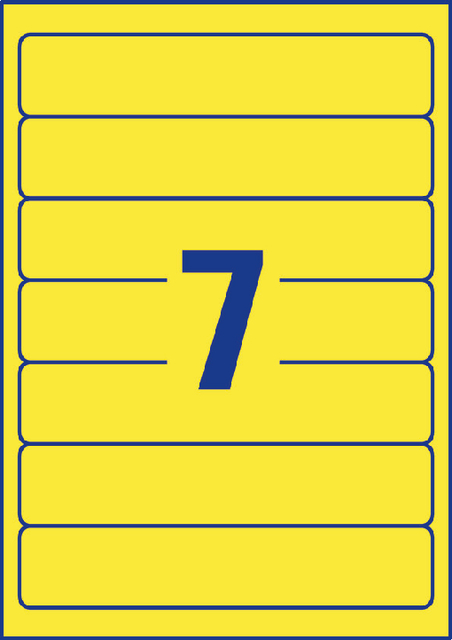 Rugetiket Avery smal 38x192mm zelfklevend geel
