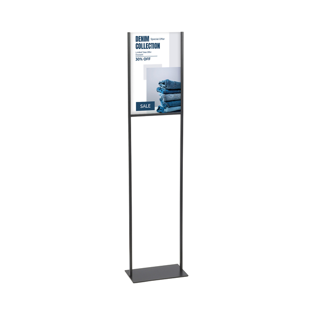 Infostandaard Europel metaal met acryl bord A4 zwart