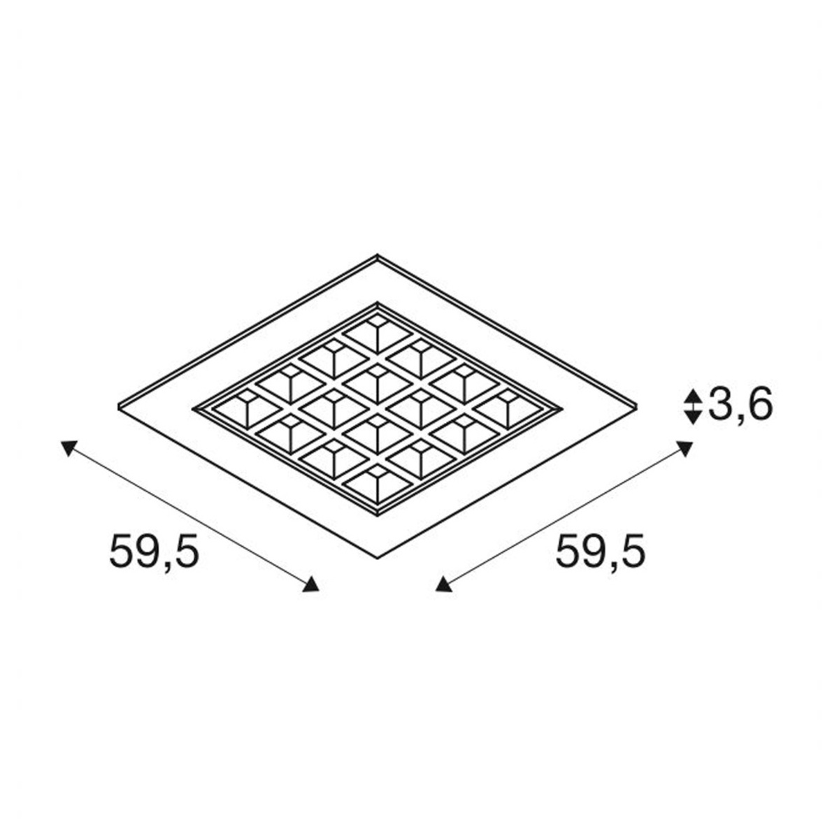 PAVANO 60x60 wit 1xLED 4000K