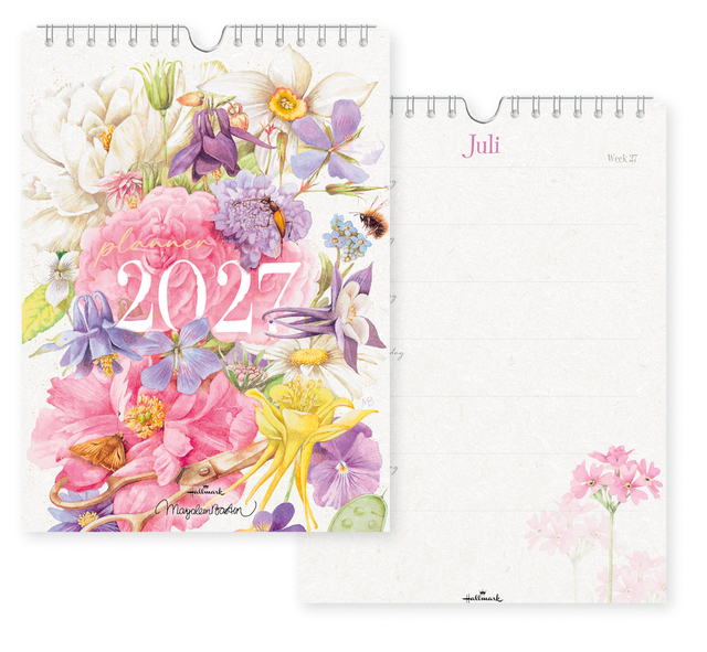 agenda, kalender, 2027, bloemen, flora