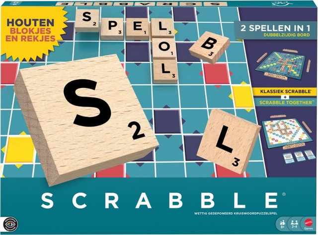 Spel Scrabble Mattel met houtblokjes