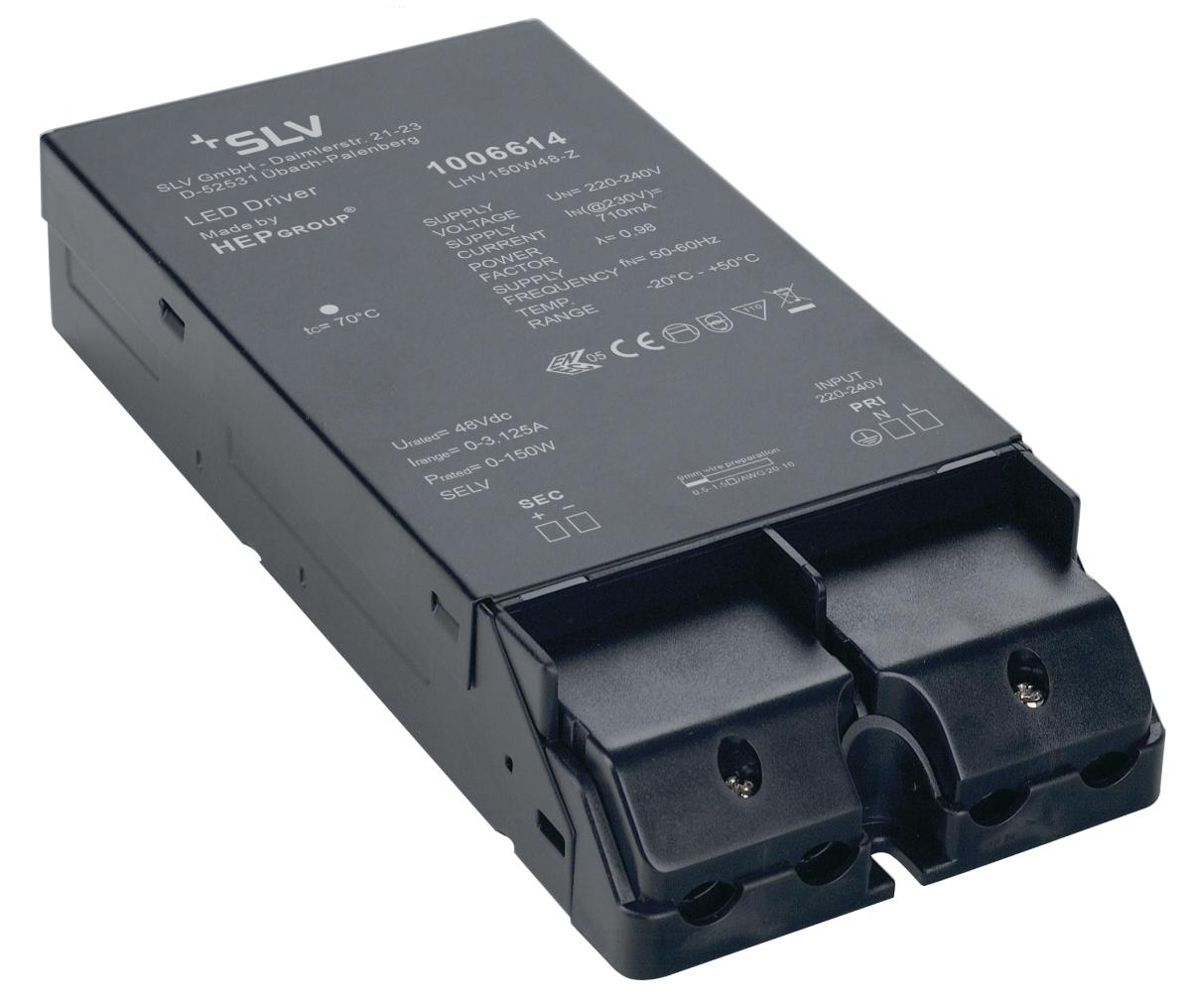 LED driver, DC- input, 2-pole terminal, zwart kunststof, module
