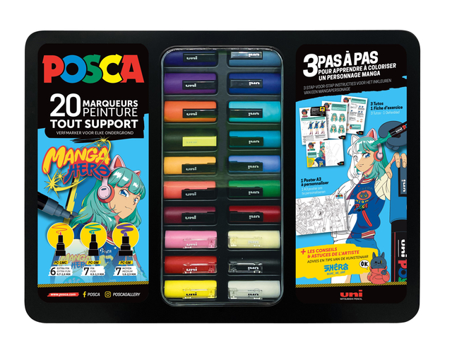 posca, set markers, kleurstiften, multicolor, kantoor/kunst
