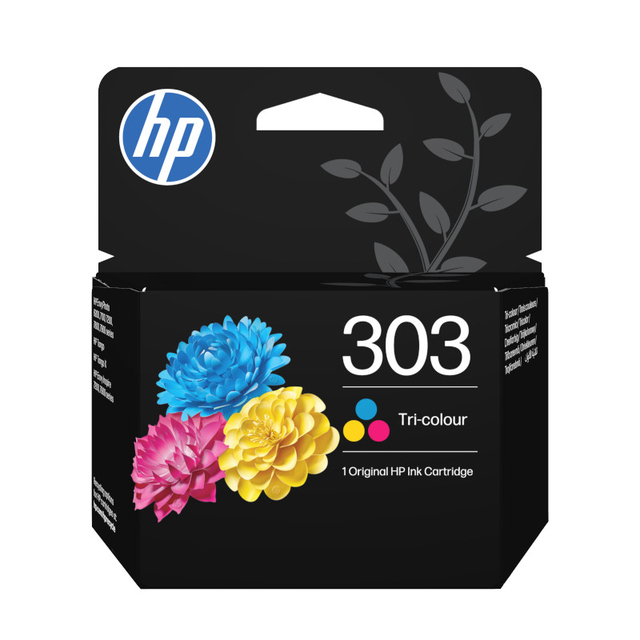 inktcartridge, HP, 303, drie-kleur, kleurenthema