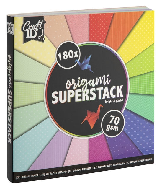 Origami CraftID 15x15cm 70gr 180 vel assorti kleuren