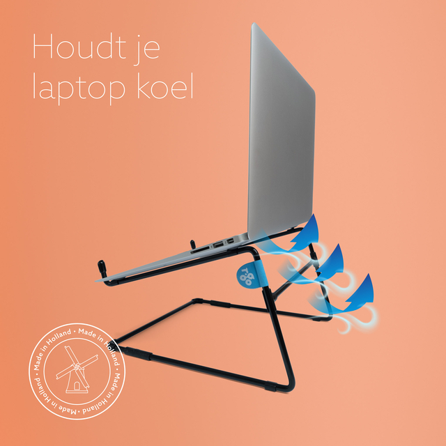 Laptopstandaard R-Go Steel Office Zwart