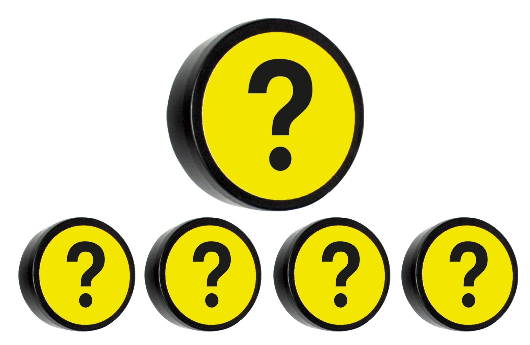 Question Mark geel, set van 5 stuks - Ø 35mm