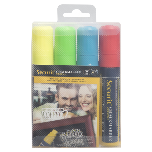 chalk markers, highlighter set, neon colors, 4 colors, board markers