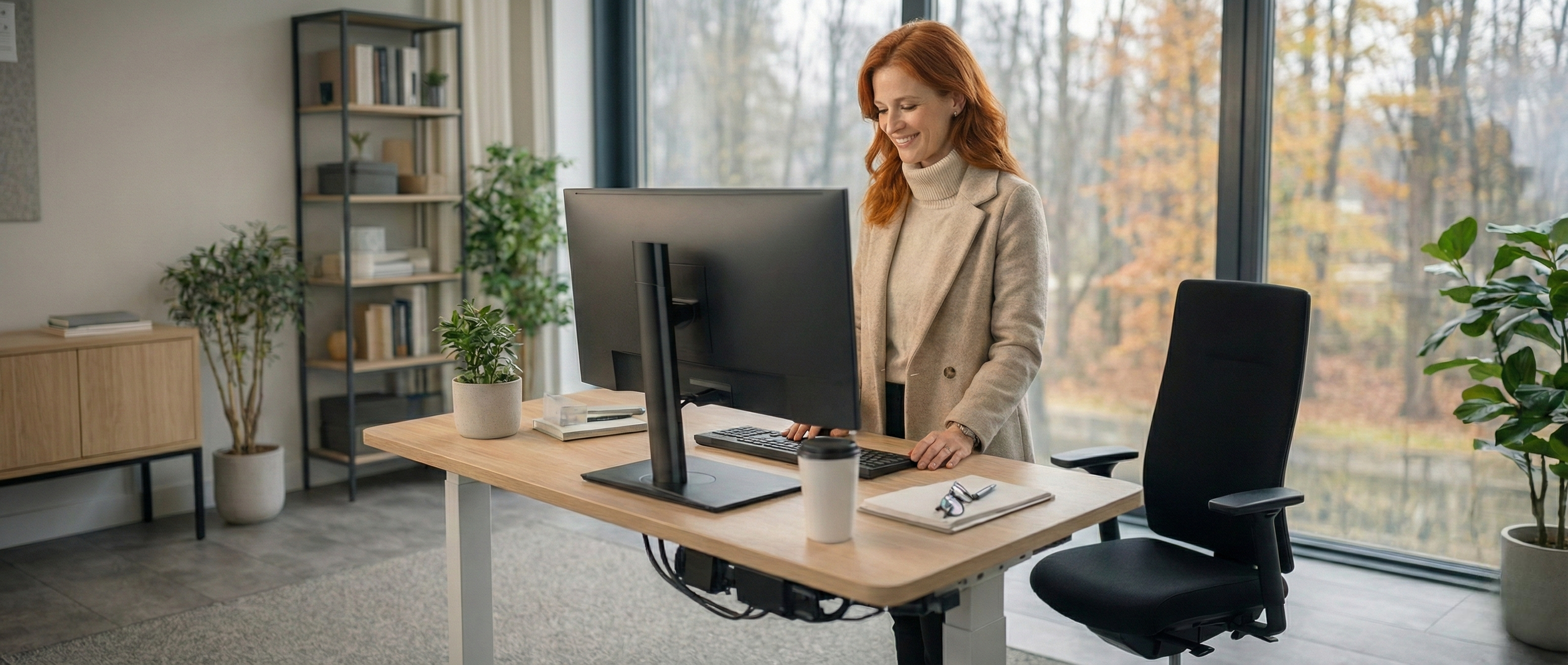 dame staat aan circulair bureau