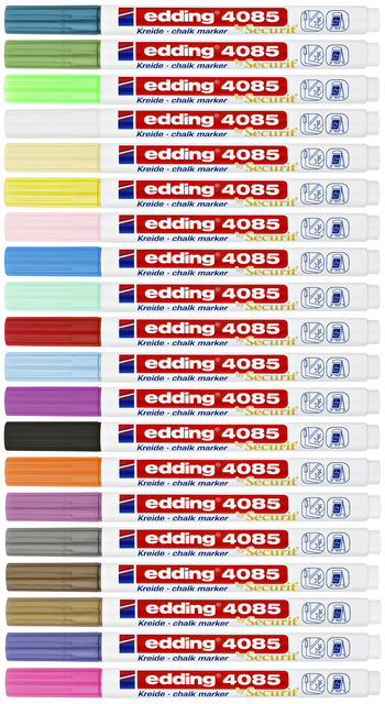 Krijtstift edding 4085 by Securit rond 1-2mm pastel blauw