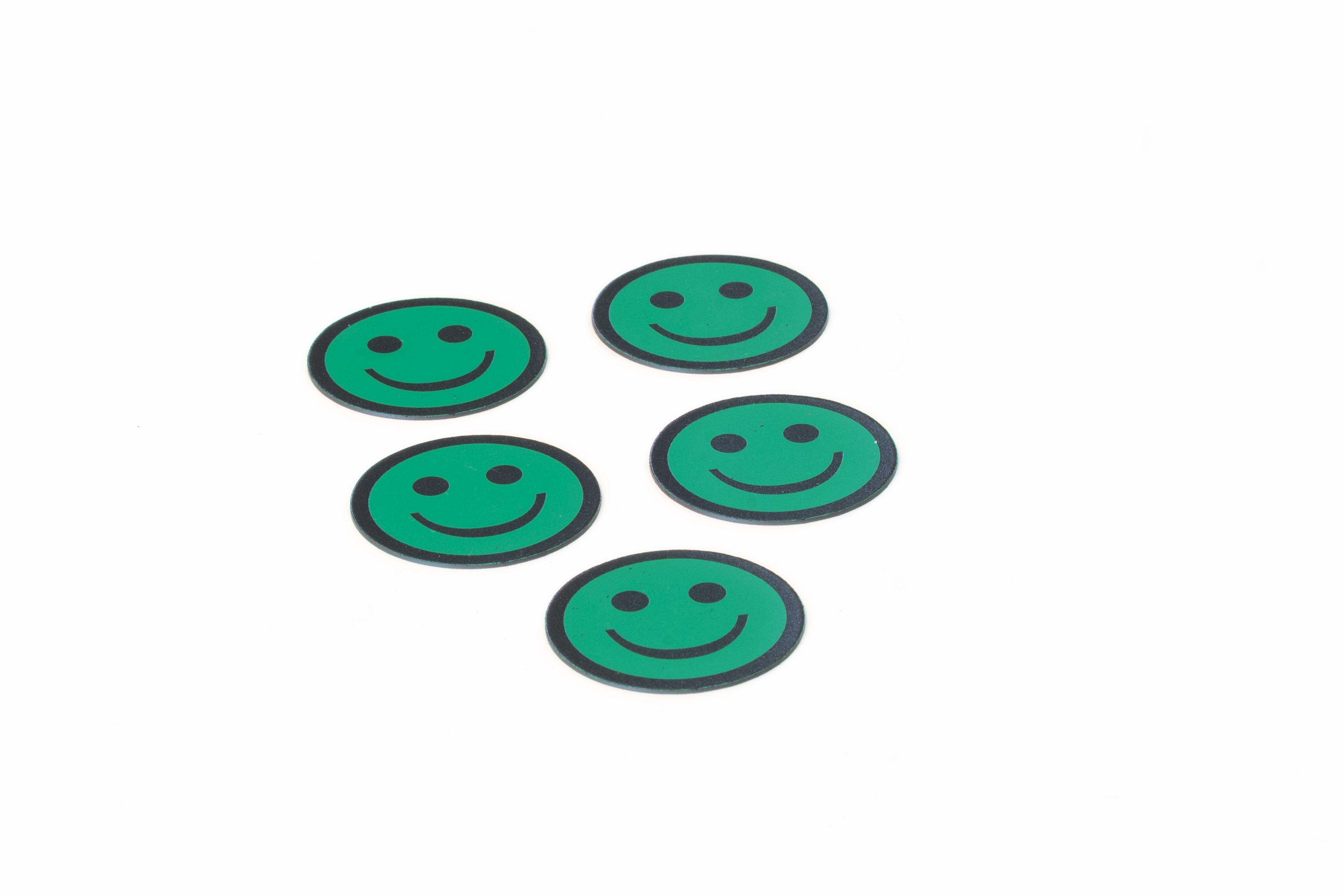 Impressiemagneetfolie 'Face', groen, set van 5 - Ø50x0,85mm