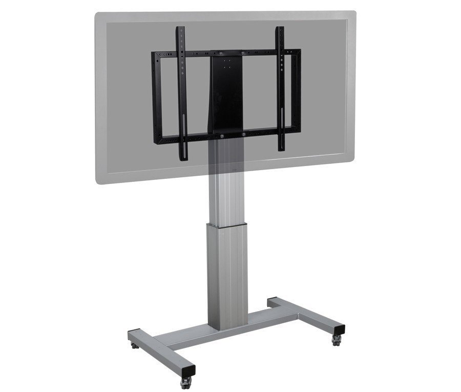 Verrijdbaar, elektrisch hoogte verstelbaar TV standaard 110-160 cm voor 42 tot 100 inch schermen, H-onderstel
