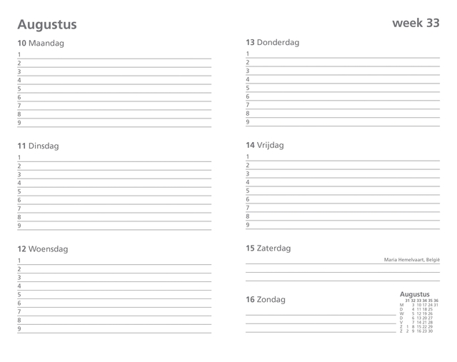 Schoolagenda 2026-2027 Ryam Studie Uni 7dagen/2pagina's rood