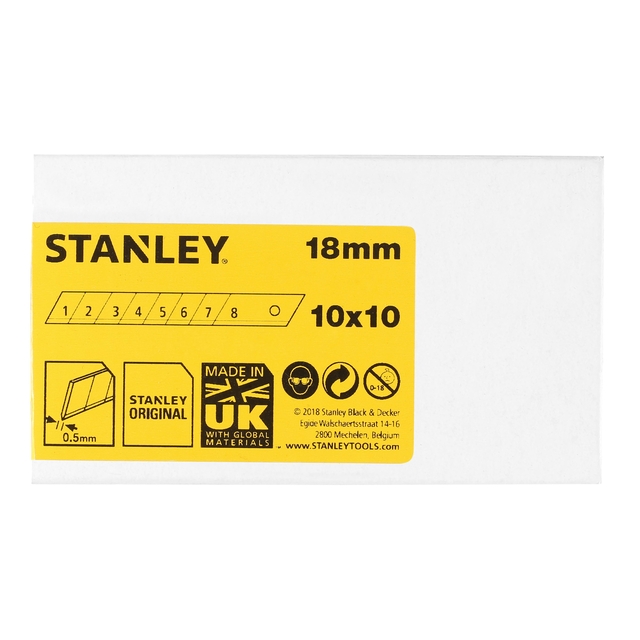 Afbreekmesjes Stanley 18mm 10 stuks x 10