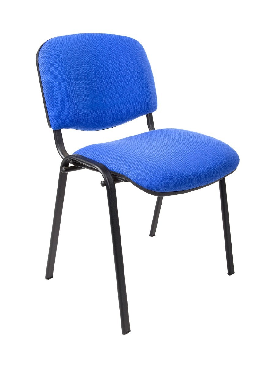 Vergaderstoel - Kantinestoel ISO Blauw-Stof-Zwart frame
