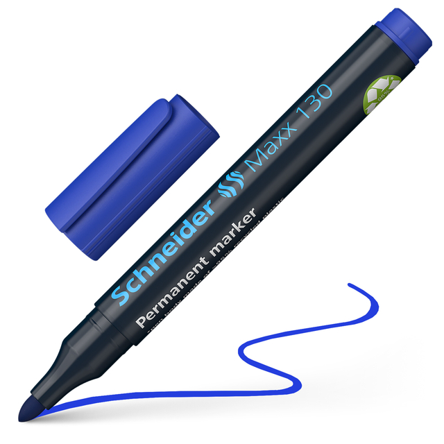 punctueel marker, blauw, stift, dikte punt, Schneider