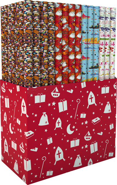 peperzak, stapeldoos, papieren print, cadeautpapier, kerstdecoratie